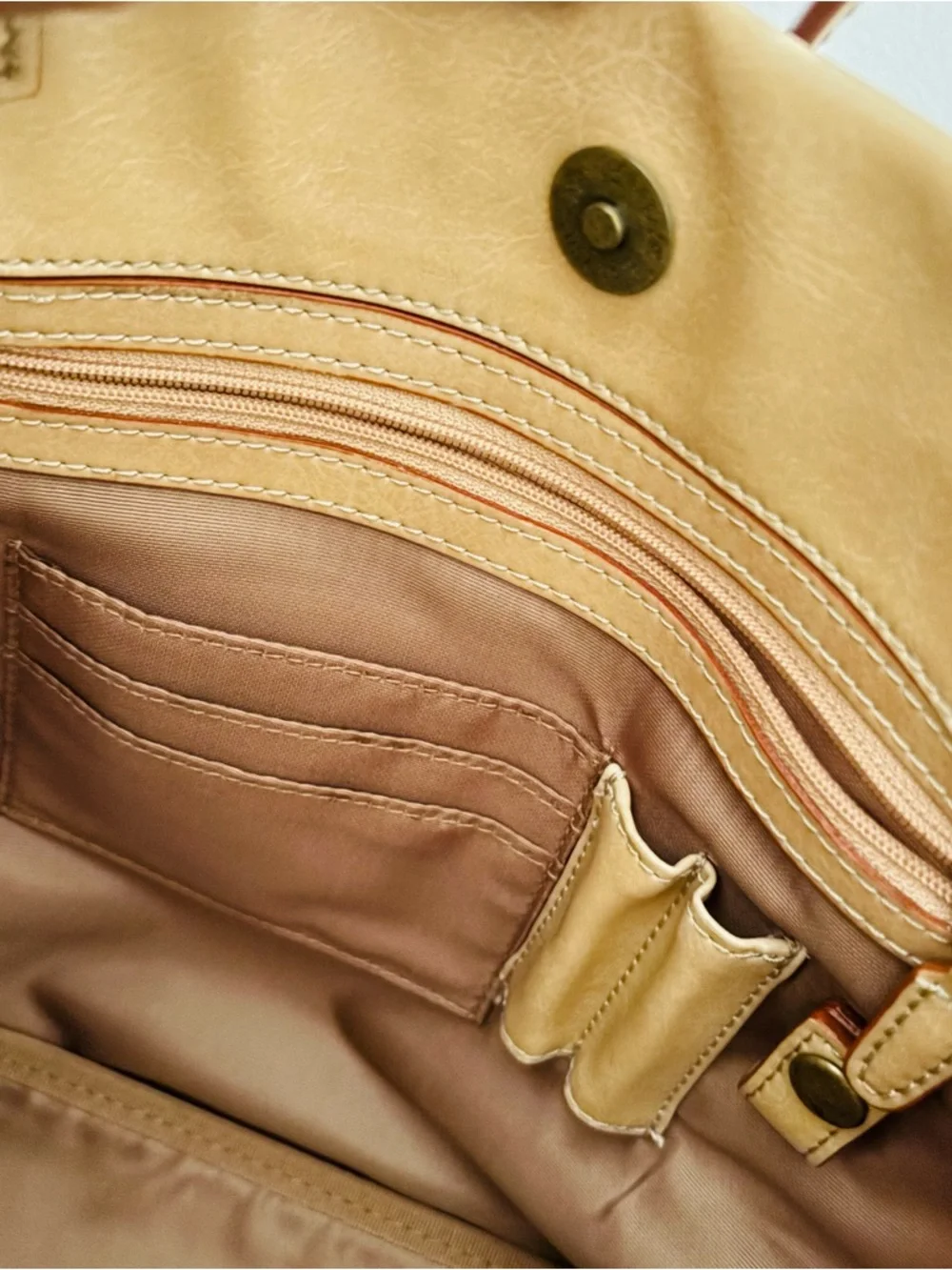 Nine West Cream Tote with Front Zip Pocket